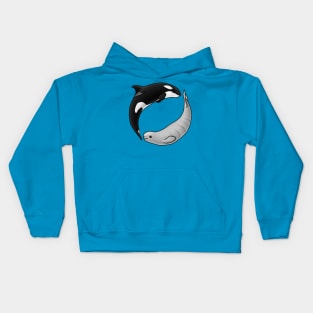 Baby Beluga and Orca Circle Kids Hoodie